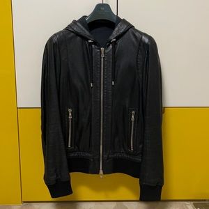 Balmain FW18 Perforated Lamb Leather Hooded Sweatshirt/Jacket 46IT / 36Suit / SM